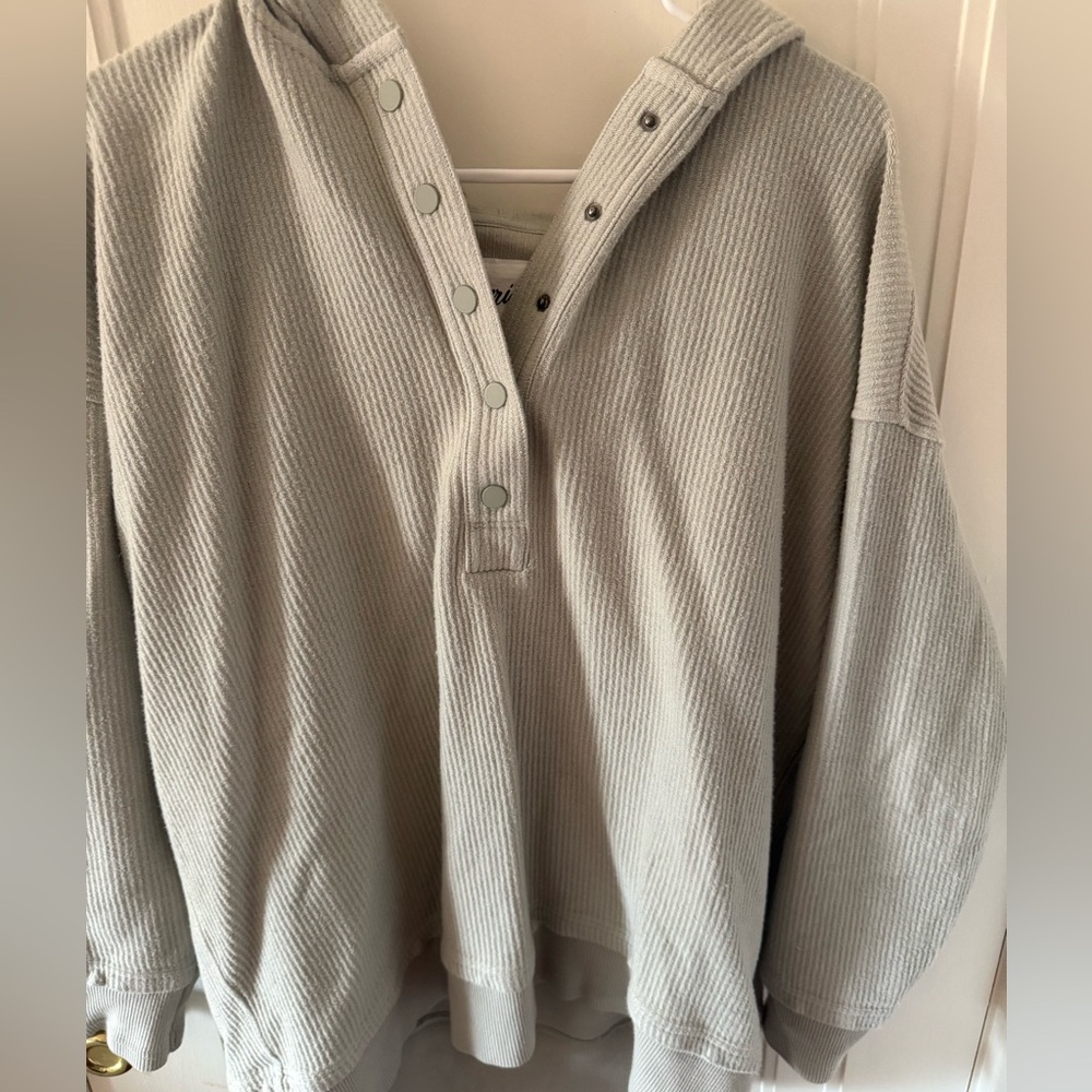 Aerie Waffle-Knit Snap Henley Hoodie